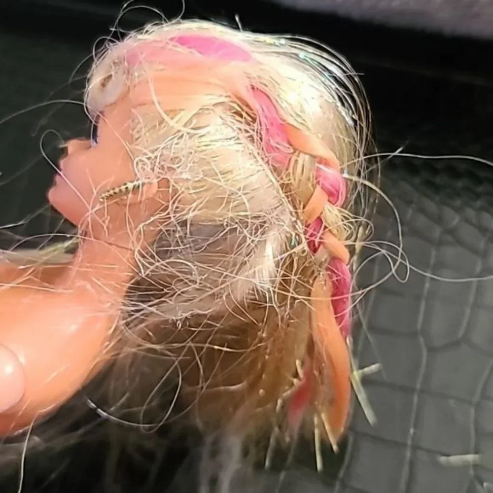 Vintage Mattel 1996 Splash n Color Barbie Blonde Pink Braided Hair Indonesia